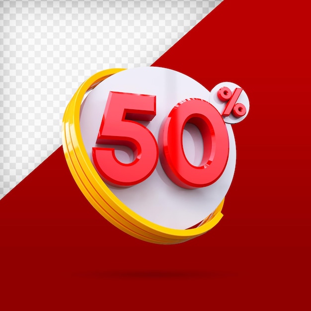 3d render percentuale premium psd