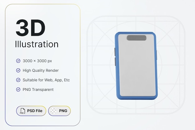 3d render phone clay essential object concept modern icon illustrations design