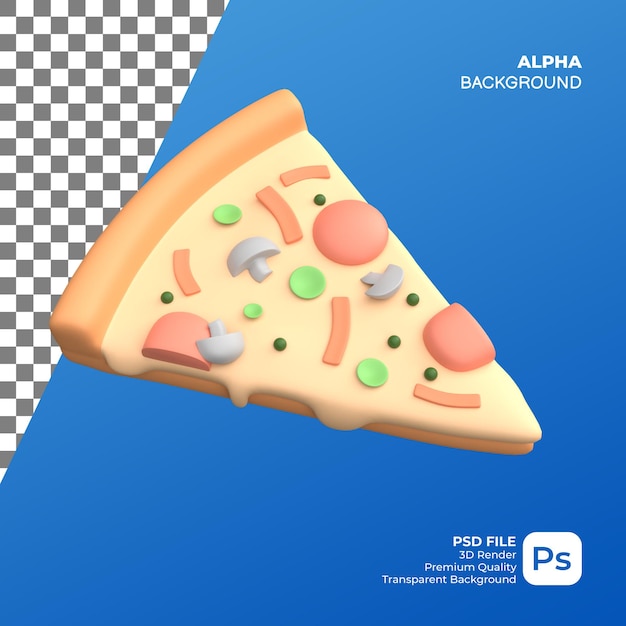 3d-render pizzastück