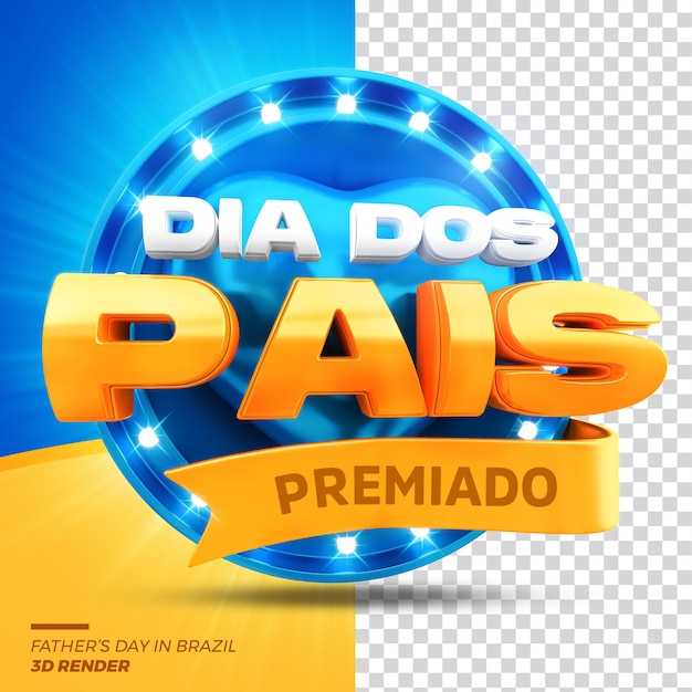 3d render promoción de venta de sello del día del padre aislado