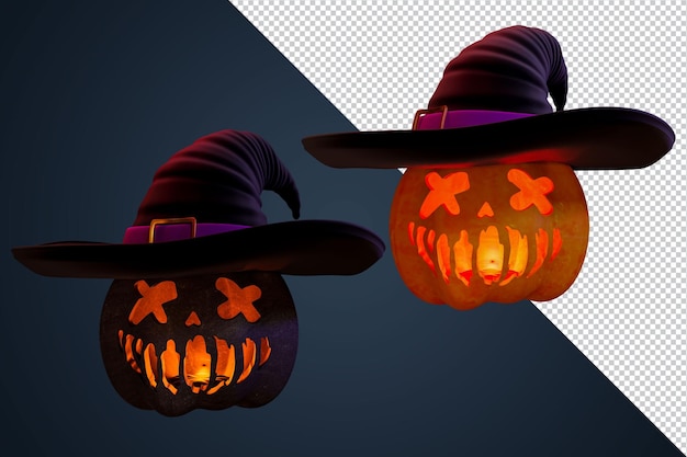 3D Render Pumpkins Elemento di Halloween per poster e flye di eventi