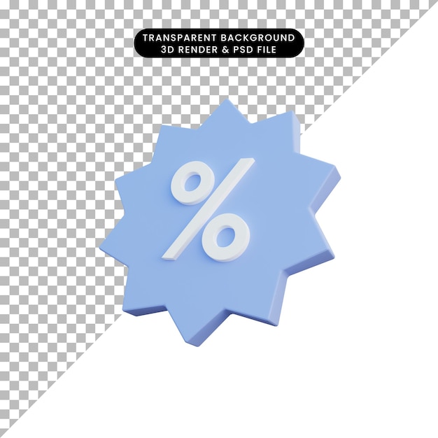3D-Render-Rabatt-Symbol