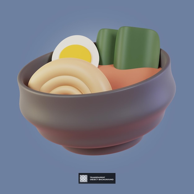 3d render ramen de comida japonesa tradicional