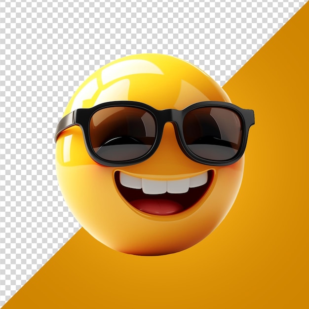 3D-Render-Reaktion-Emoji auf durchsichtigem Hintergrund