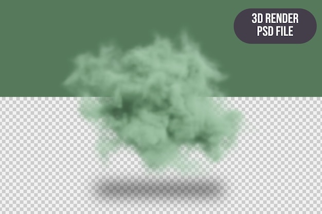 3d render realista nube verde de alta calidad