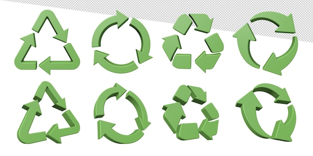 3D-Render-Recycling-Symbole