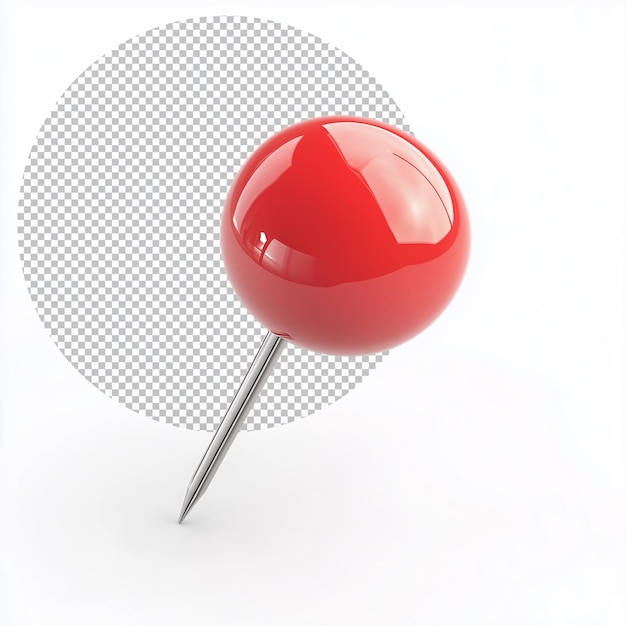 3d render red push pin