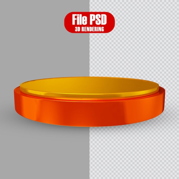 PSD 3d render redondo pódio isolado para composição