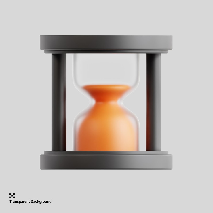 PSD 3d render reloj de arena reloj de arena