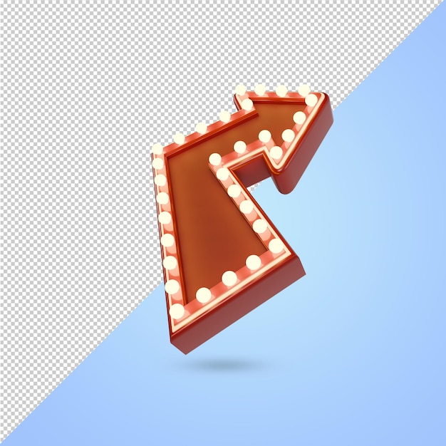 3d render Retro caixa de luz modelo de cartaz promocional flecha anúncios de banner e quadro de luz de cinema