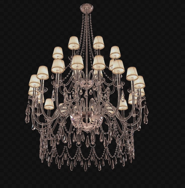 3D Render Retro Kronleuchter isoliert