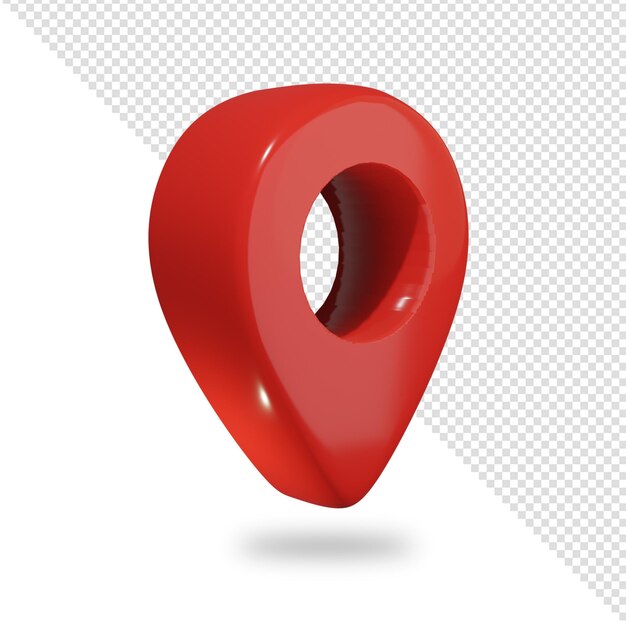 PSD 3d render rojo pin ubicación psd rojo pin mapa realista gps puntero marcadores puntero icono de ubicación