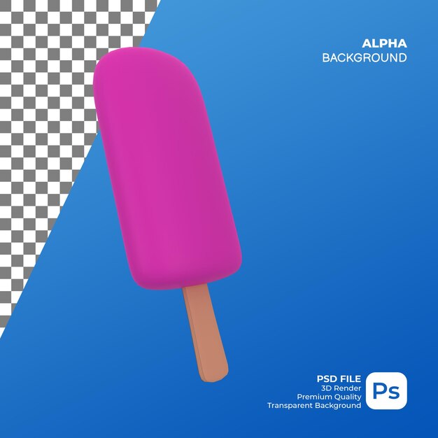 3d render rosa helado