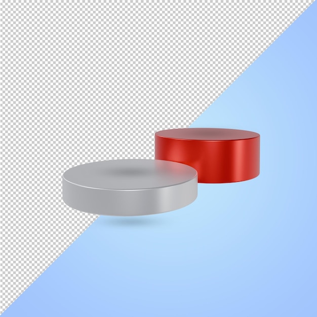 3d render rosso e bianco podium esposizione di prodotti promozionali il giorno dell'indipendenza indonesiana