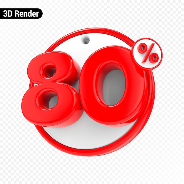 3d Render Rot Prozentsatzzahl