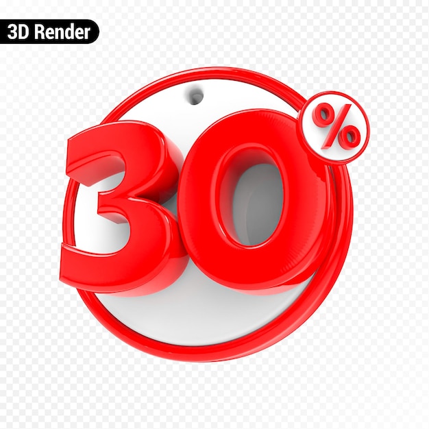 3d Render Rot Prozentsatzzahl