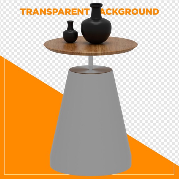 3D-Render-Rundtisch mit durchsichtigem Hintergrund