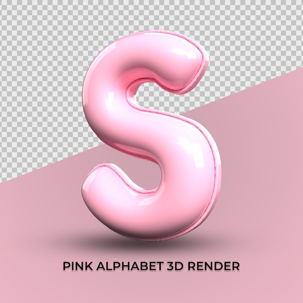 3d-render s-alphabet rosa kunststoff süß