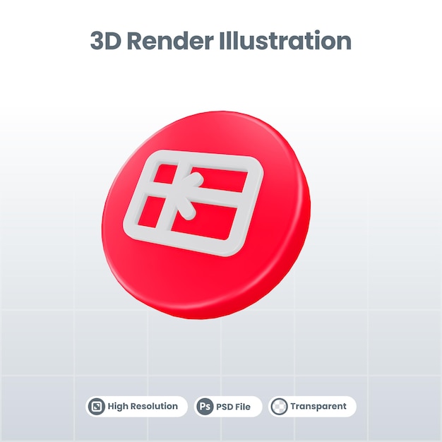 3D Render San Valentino con icona regalo per UI UX Web Mobile App Promozione sui social media