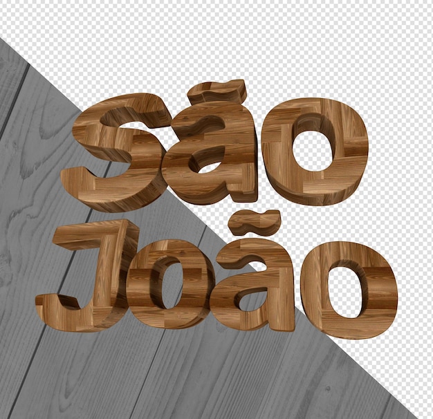 3d render sao joao con madera para fiesta en fiesta junina brasileña