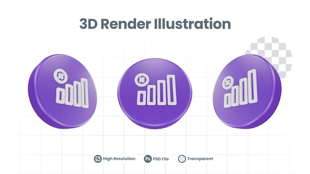 3D Render sin señal internet wifi icono para Web Mobile App Social Media Promotion