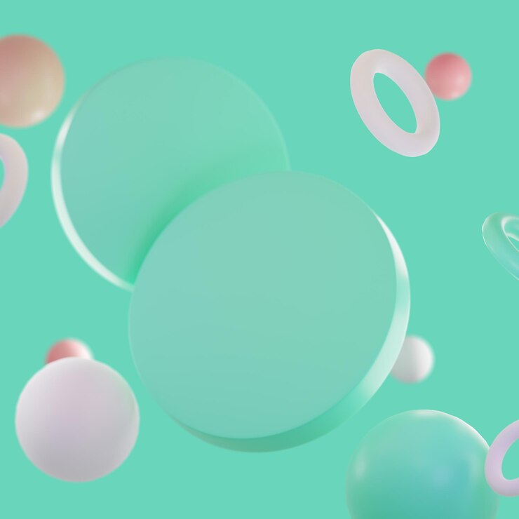 PSD 3d render sfondo astratto forme geometriche colori pastello