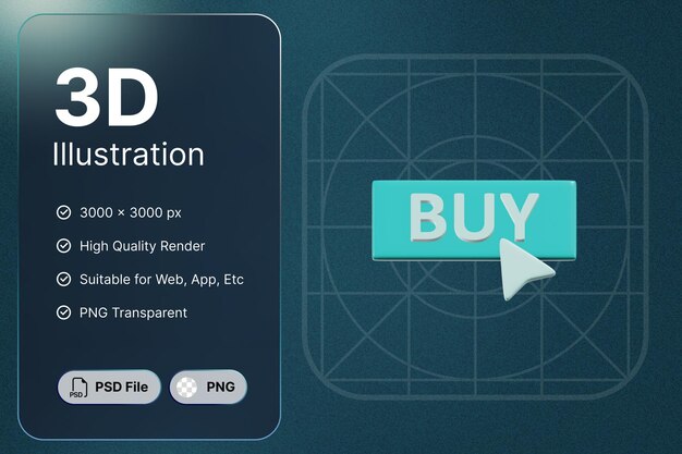 3D Render Shopping Center Ver eCommerce Concepto Moderno Icono Ilustraciones Diseño