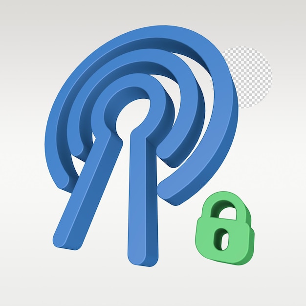 3d-render-signal batterie wifi symbol symbol