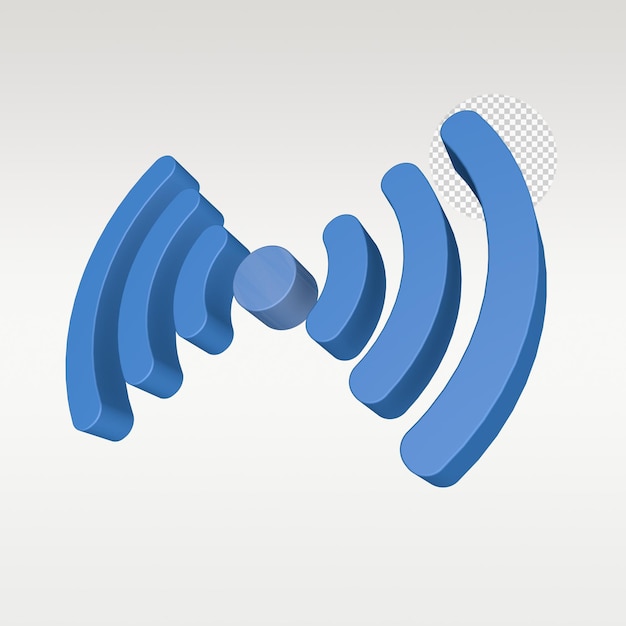 3D Render Signal Battery Wifi Icon Symbol