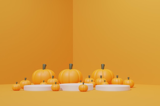 3d render simples no pódio do halloween