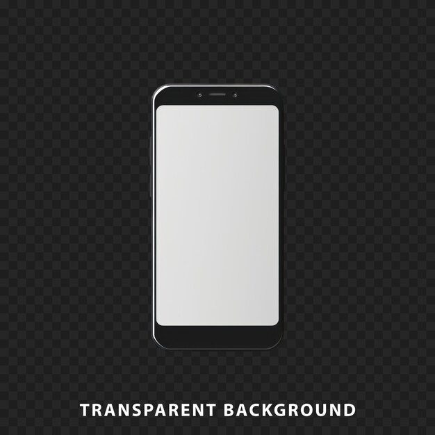 PSD 3d-render-smartphone isoliert auf transparentem hintergrund