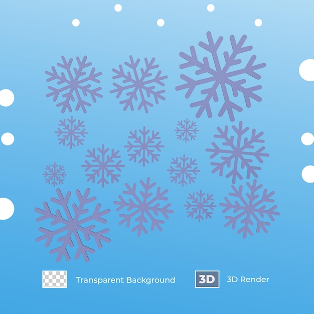 3d render snowflakes