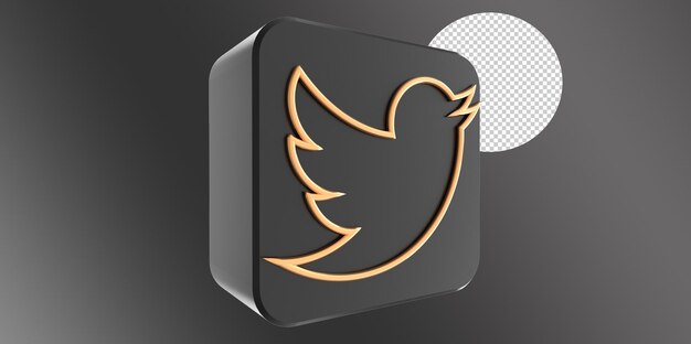 3D Render Social Media Logo con fondo transparente