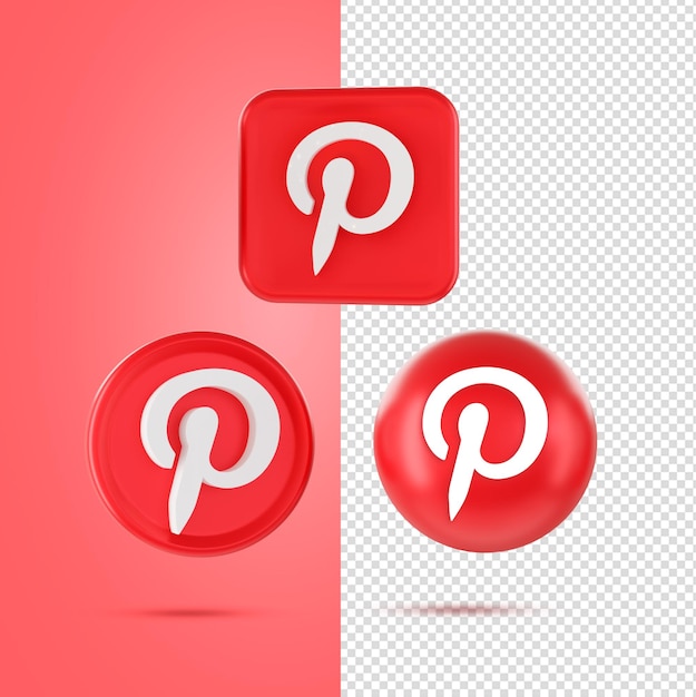 3d-render-social-media-pinterest-symbol