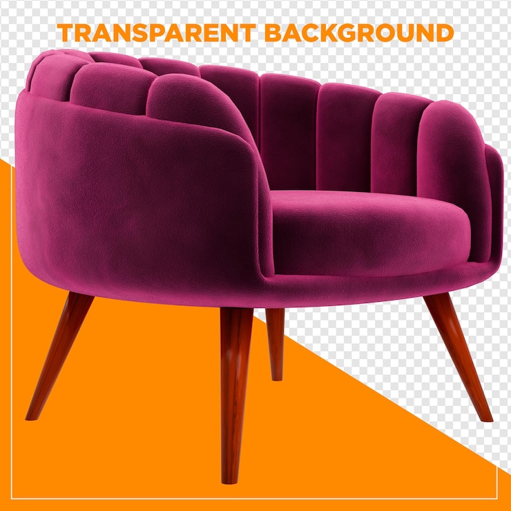 PSD 3d render sofá poltrona sofá decoração de cadeira de casa com fundo transparente