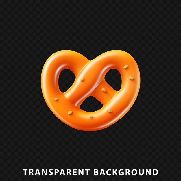 PSD 3d-render soft pretzel isoliert auf transparentem hintergrund