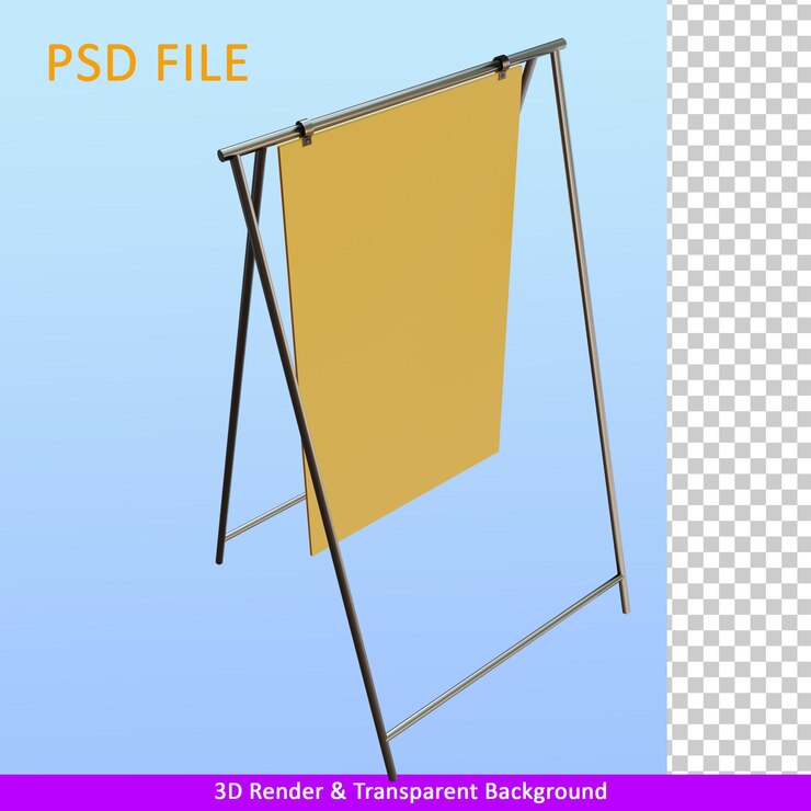 PSD 3d render stand de publicidad exterior