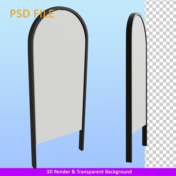 3d render stand de publicidad exterior