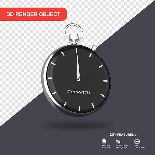 PSD 3d-render-stoppuhr-symbol