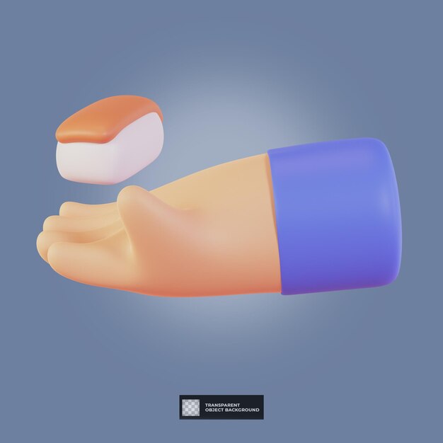 3d render sushi de comida japonesa tradicional