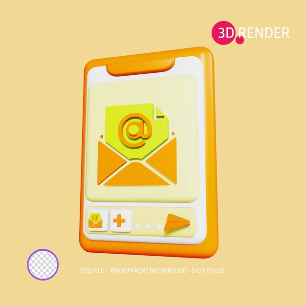 3D-Render-Symbol E-Mail senden