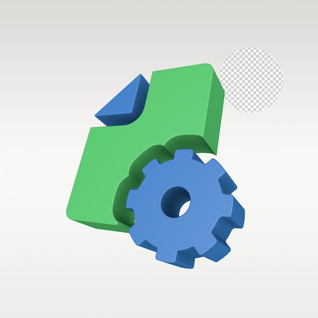 3D-Render-Symbol für die Datenverarbeitung