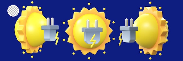 3d-render-symbol für die umgebung der solarenergie
