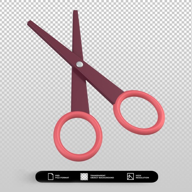 3D-Render Symbol für kosmetische Schere