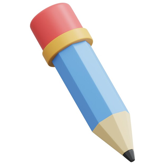 3D-Render-Symbol-Illustrations Bleistift