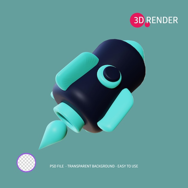 3d-render-symbol rakete 25