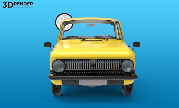 3d render taxi amarillo coche fondo transparente