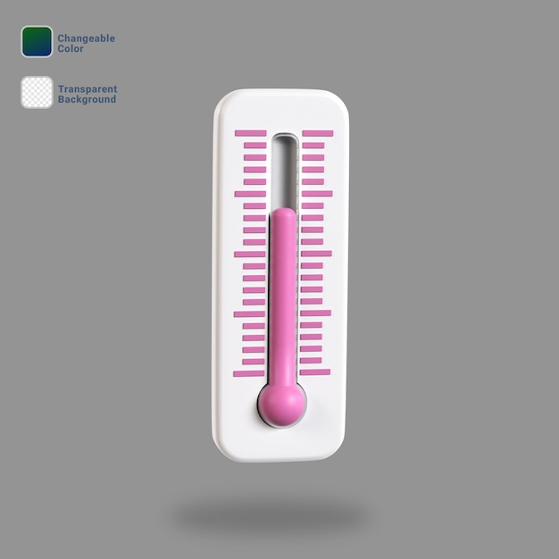 3d-render-termometer-symbol veränderbare farbe