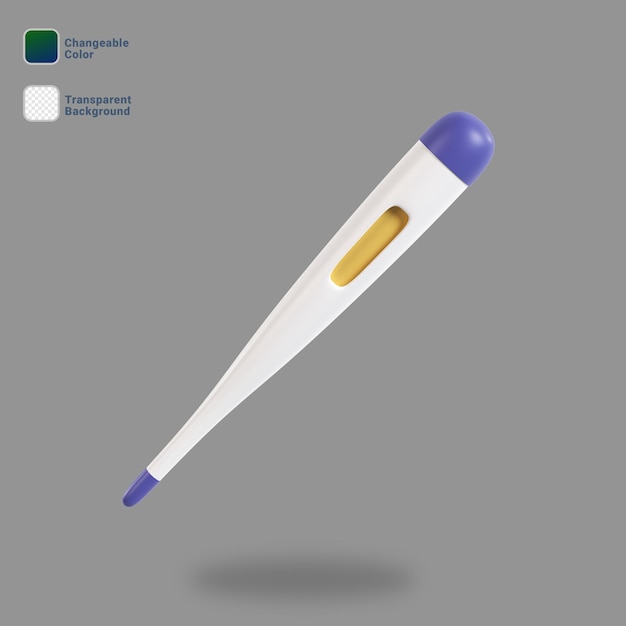 3D-Render-Termometer-Symbol veränderbare Farbe