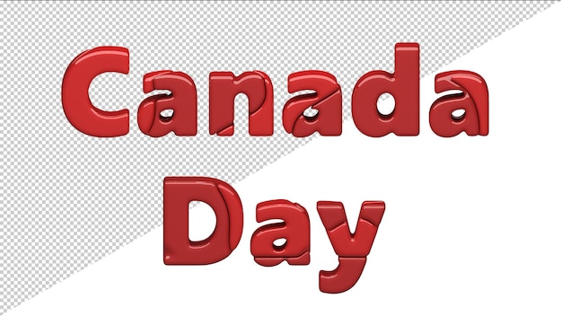 3D Render texto del día de Canadá